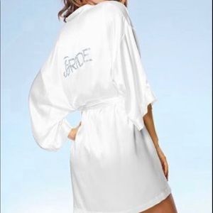 Wedding‎ Day White Satin Bridal Robe Kimono